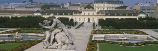 Garden in front of a palace Belvedere Gardens Vienna Austria Canvas Art - Panoramic Images (36 x 12)
