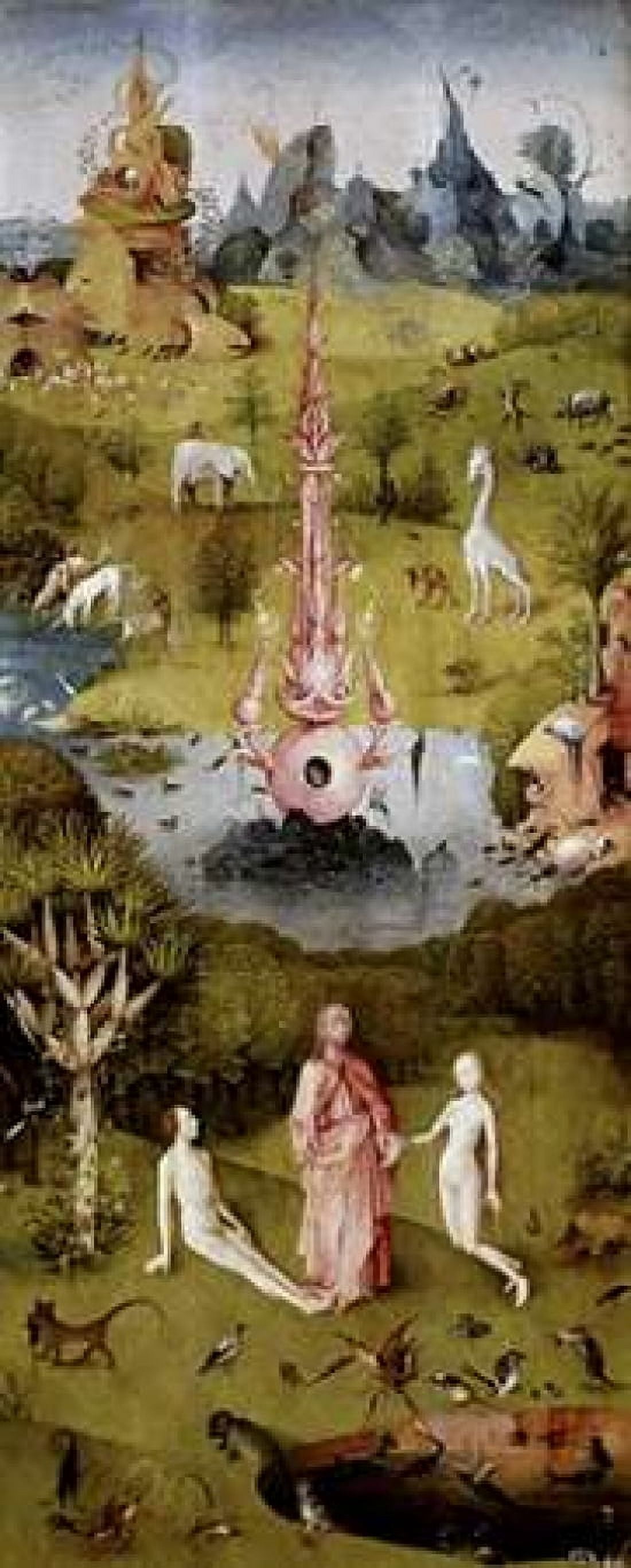 Garden of Earthly Delights - Detail Left Panel Canvas Art - Hieronymus Bosch (24 x 48)