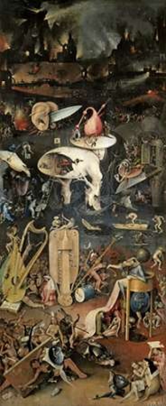 Garden of Earthly Delights - Detail Right Panel Canvas Art - Hieronymus Bosch (24 x 48)