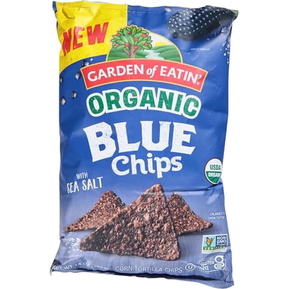 Garden of Eatin' Organic Blue Corn Tortilla Chips, Case of 12, 14 Ounce Bags