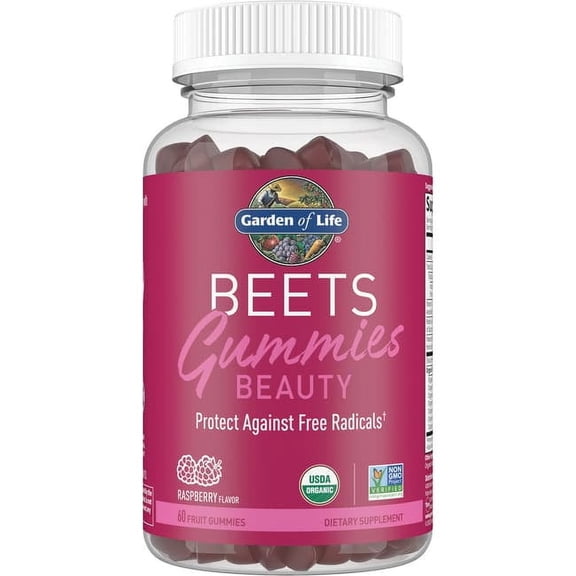 Garden of Life Beets Beauty Gummies, Raspberry Flavor, 30 Servings