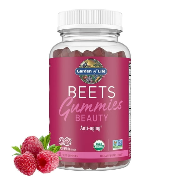 Garden of Life Beets Beauty Gummies, Raspberry Flavor, 30 Servings
