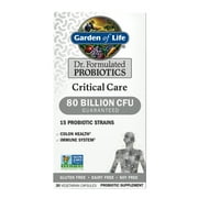 Garden of Life Dr. Formulated Critical Care Probiotics Immune Support for Digestive Gut Health, 80 Billion CFU, 30ct