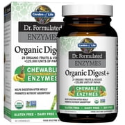 Garden of Life Dr. Formulated Enzymes Organic Digest+, Tropical Fruit, 90 Chewables