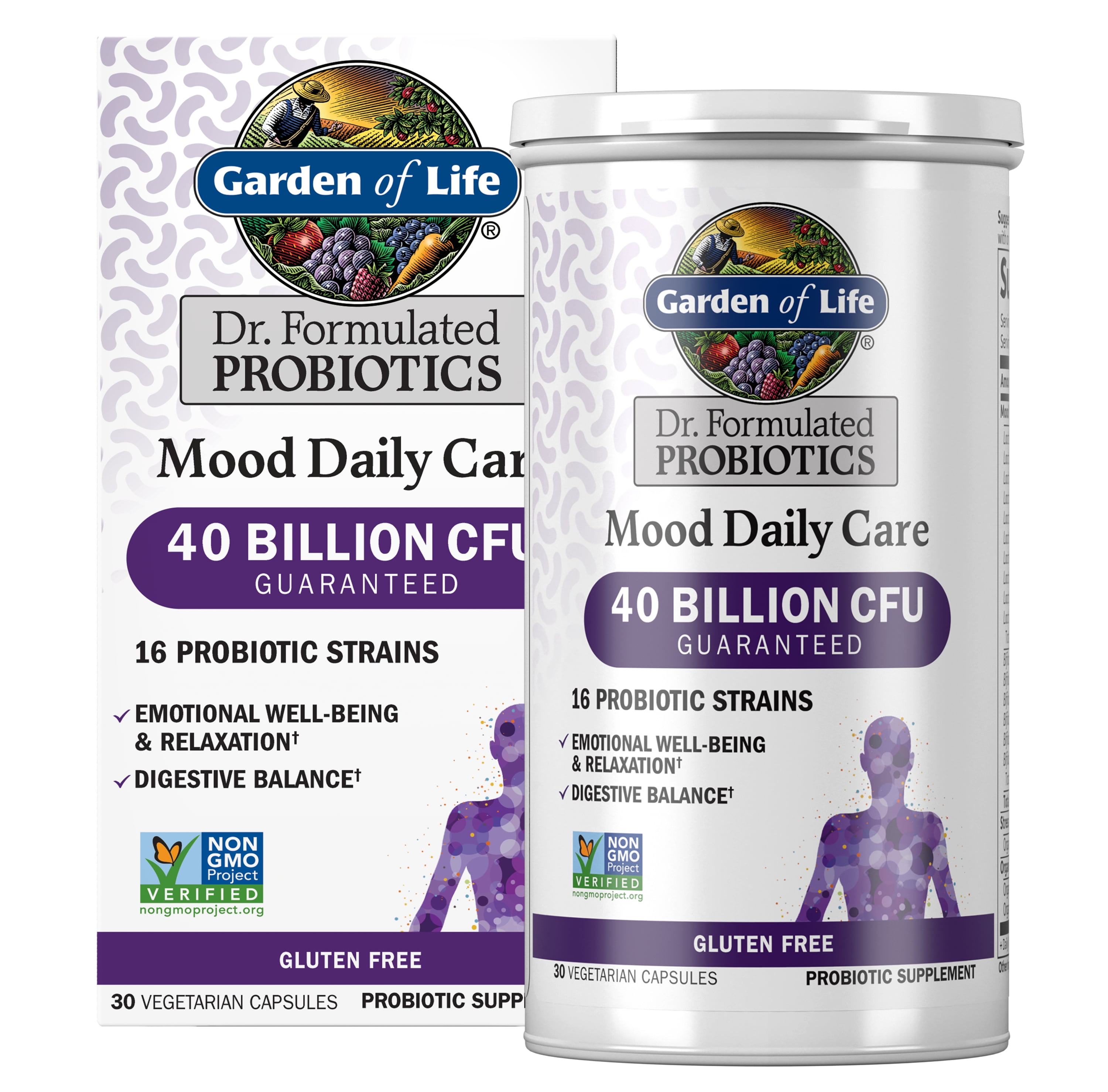 Garden of Life Dr. Formulated Mood Probiotic Capsules, 40 Billion CFU, 30 Ct
