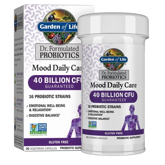 Garden of Life Dr. Formulated Mood Probiotic Capsules, 40 Billion CFU, 30 Ct