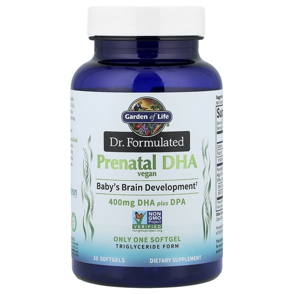 Garden of Life Dr. Formulated, Vegan Prenatal DHA, 400 mg, 30 Softgels