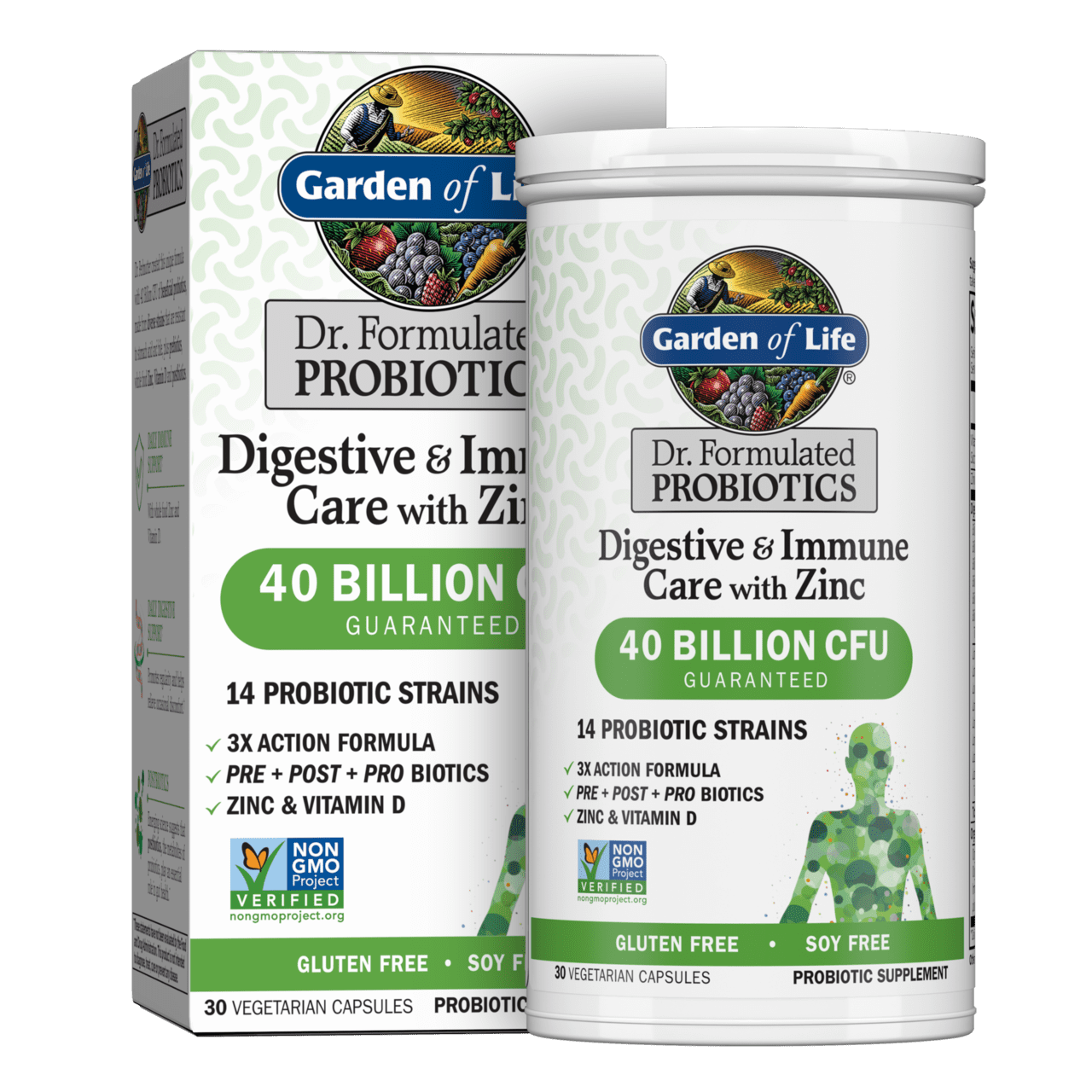 Garden of Life Dr. Formulated Probiotics Digestive & Immune Care with Zinc | 30ct Capsules