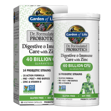 Garden of Life Dr. Formulated Probiotics Digestive & Immune Care with Zinc | 30ct Capsules