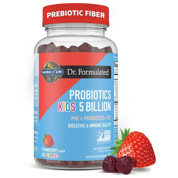 Garden Dr. Formulated Probiotics Kids 5 Billion, Strawberry Flavor, 60 Gummies