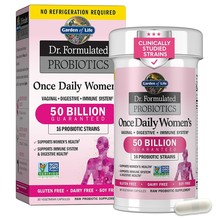 Garden of Life Dr. Formulated Women's Probiotics, Daily Digestive & Immune  Support, 30 Shelf Stable Capsules 