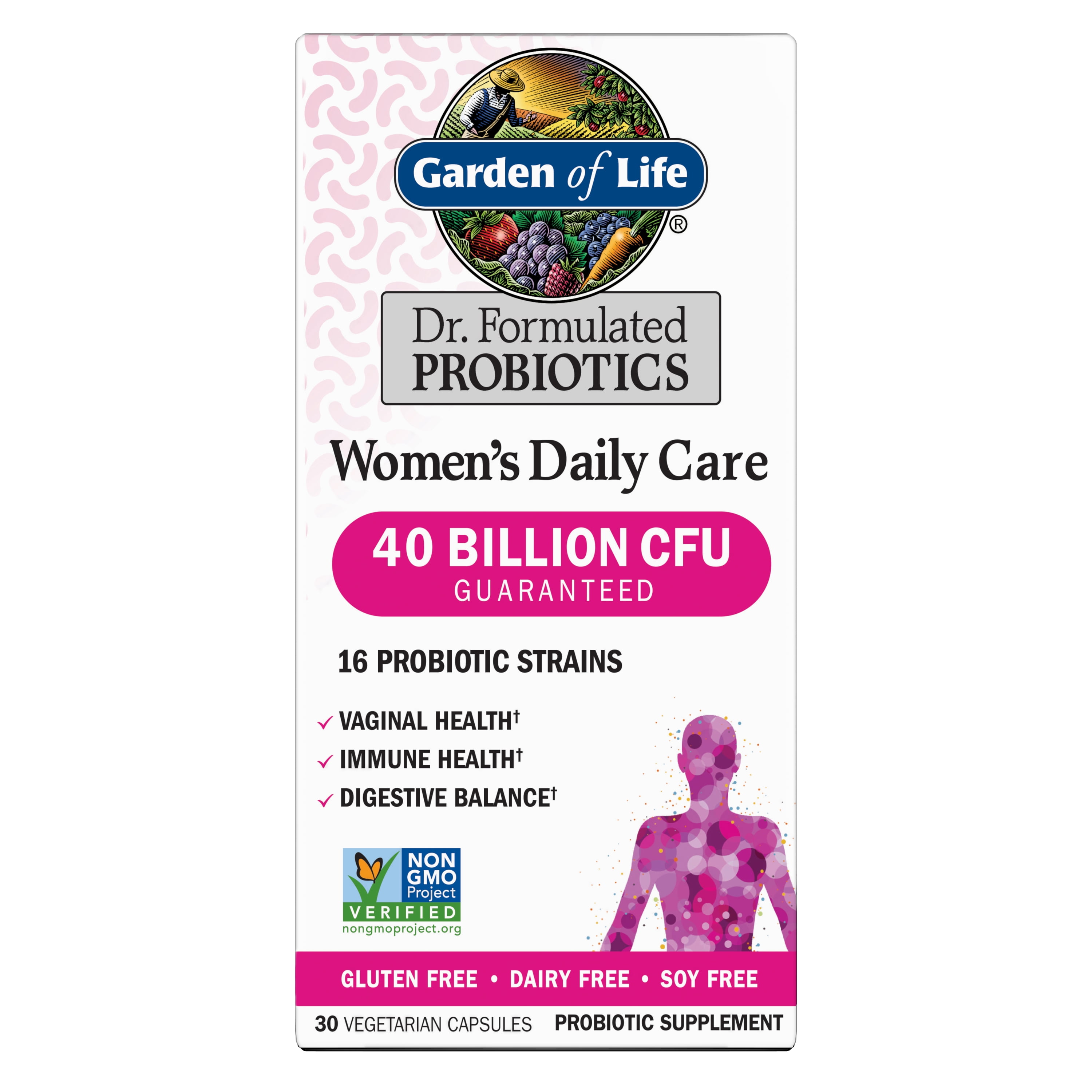Garden of Life Dr. Formulated Womens Probiotics Vitamins for Digestive Gut Health and Immune Support, 30 Count