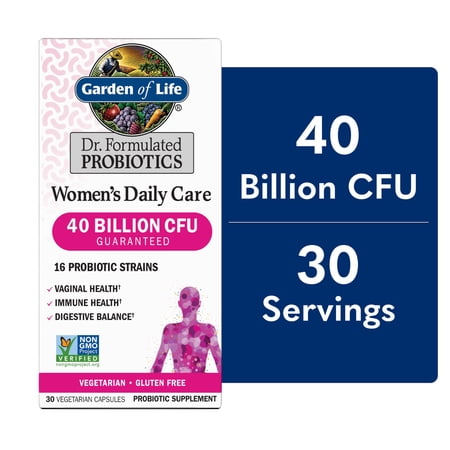 Garden of Life Dr. Formulated Women’s Health Daily Probiotics Vitamins for Digestive Gut Health and Immune Support, 30 Count