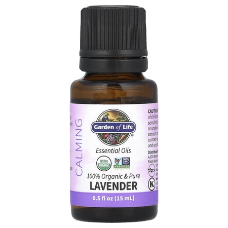 Garden of Life Essential Oils, 100% Organic & Pure Lavender, 0.5 fl oz (15 ml)