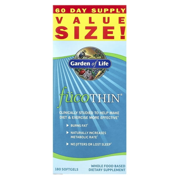 Garden of Life - FucoTHIN Concentrated Fucoxanthin - 180 Softgels Contains Brown Seaweed