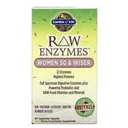 Garden of Life RAW Enzymes, Women 50 & Wiser, 90 Vegetarian Capsules