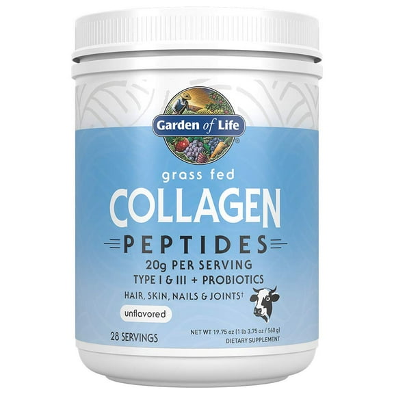 Garden of Life Grass Fed Collagen Peptides Powder, 28 Servings