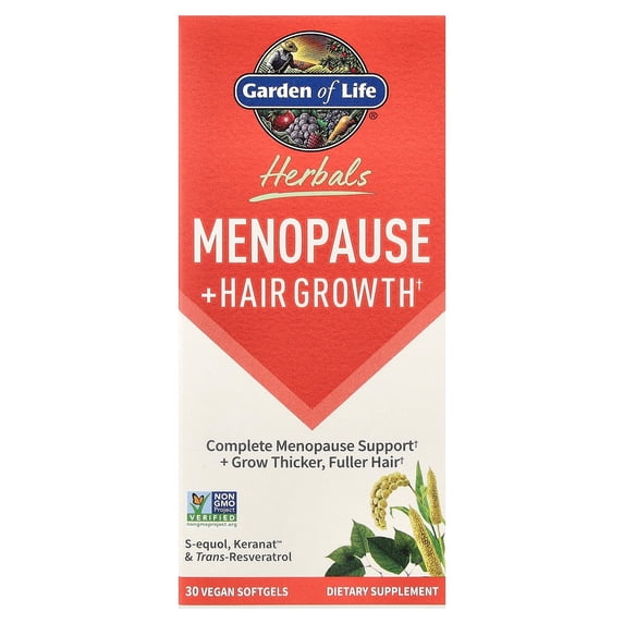 Garden of Life Herbals Menopause + Hair Growth 30 Vegan Softgels