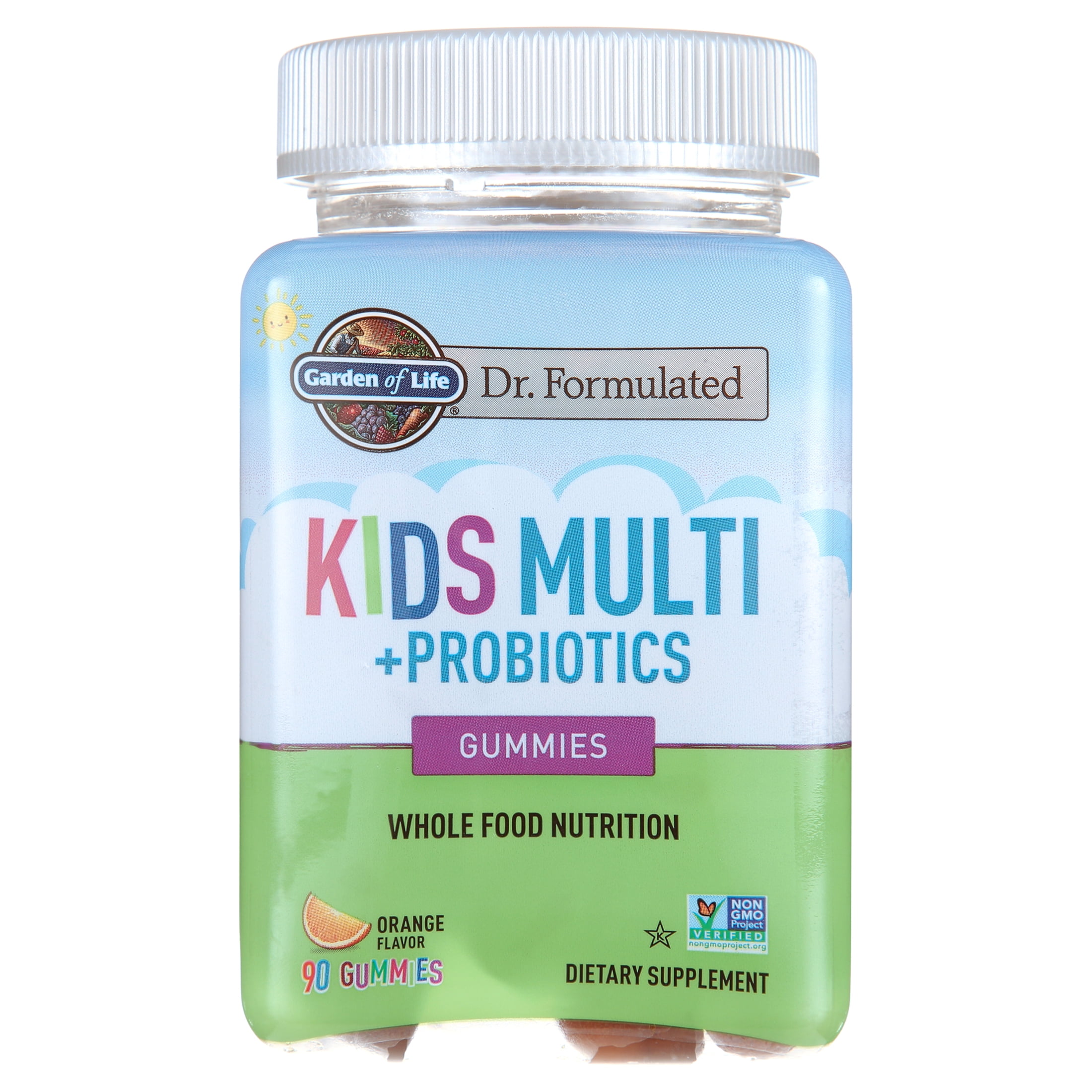 Garden of Life Kids Multivitamin + Probiotics Gummies for Digestive Gut Health, Orange, 90 Count