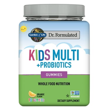 Garden of Life Kids Multivitamin + Probiotics Gummy for Digestive Support – Orange, 90 Gummies