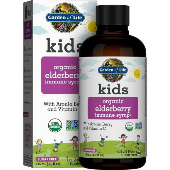 Garden of Life - Kids Organic Elderberry Immune Syrup Sugar Free - 3.9 fl. oz.