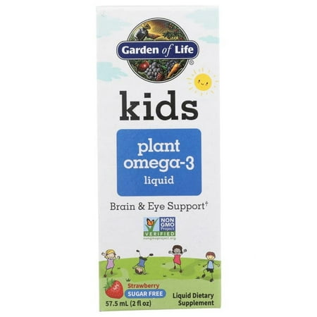 Garden of Life - Kids Plant Omega-3 Liquid Sugar Free Strawberry - 2 fl. oz.