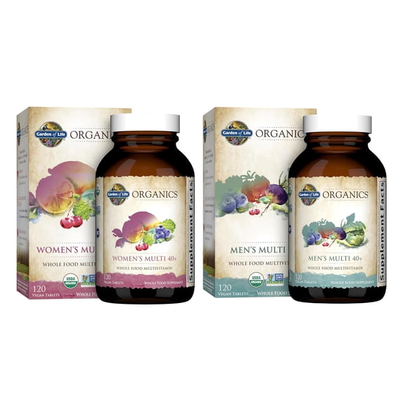 Garden of Life Organics Women's Multi 40+ & Men's Multi 40+ Bundle