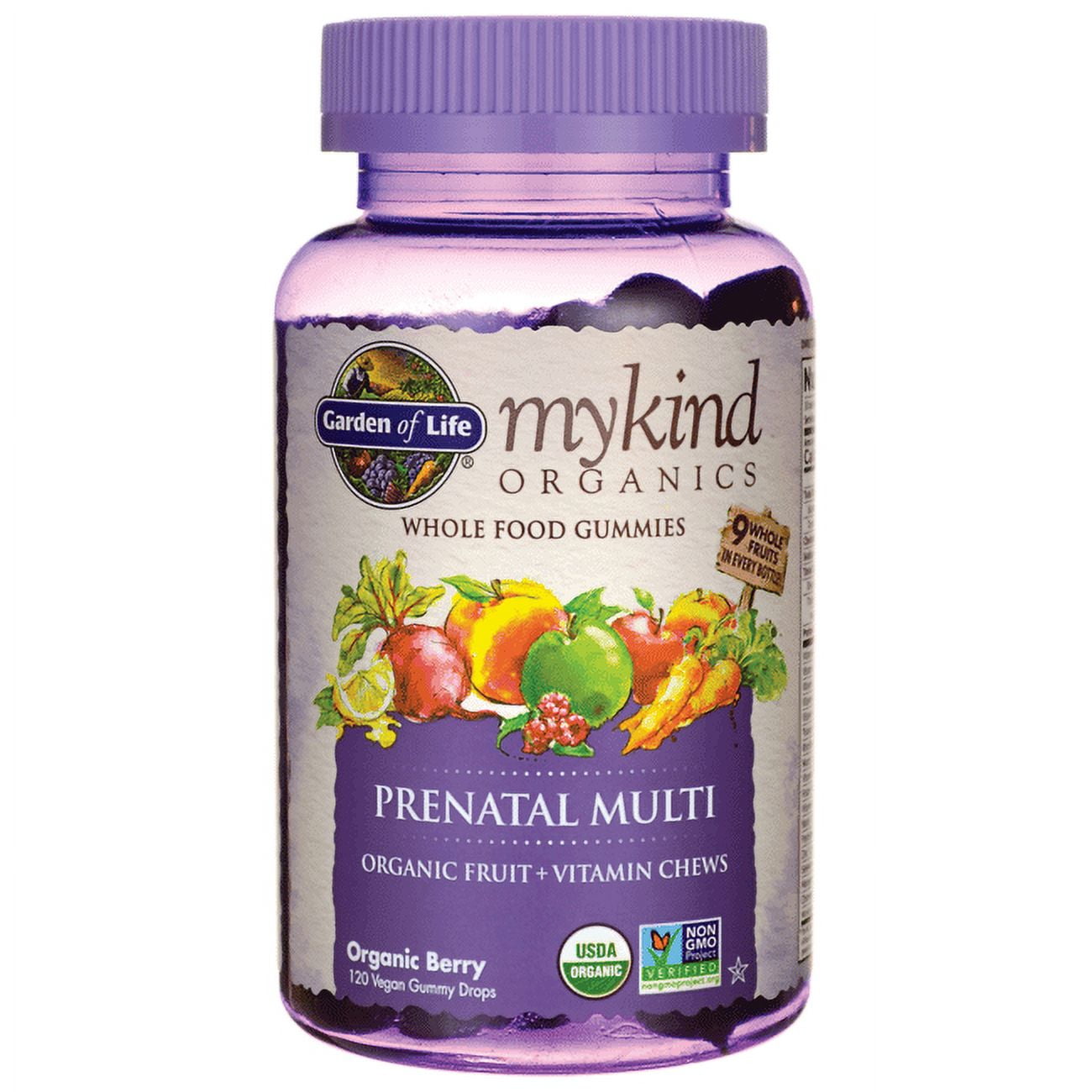 Garden of Life Mykind Organics Prenatal Multi Gummies, Organic Berry, 120 Count