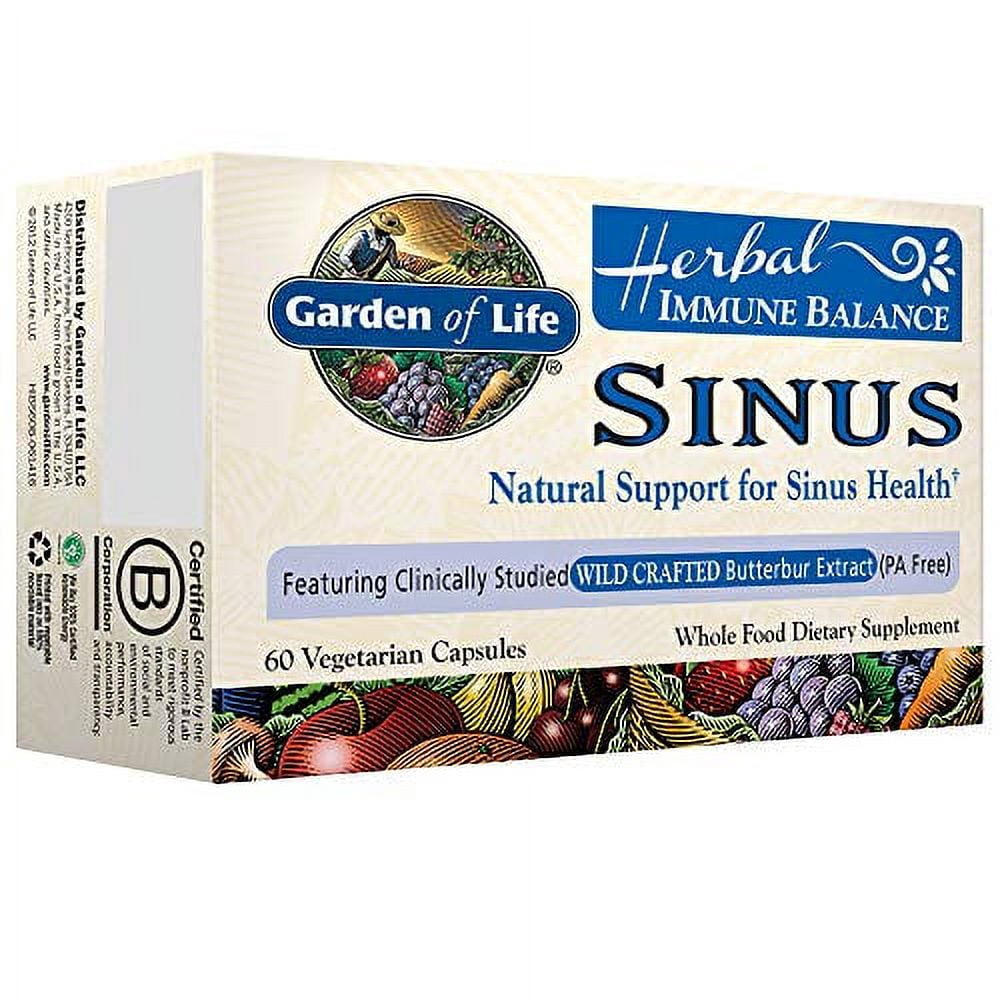 Garden of Life Natural Sinus Support Herbal Immune Balance Sinus with