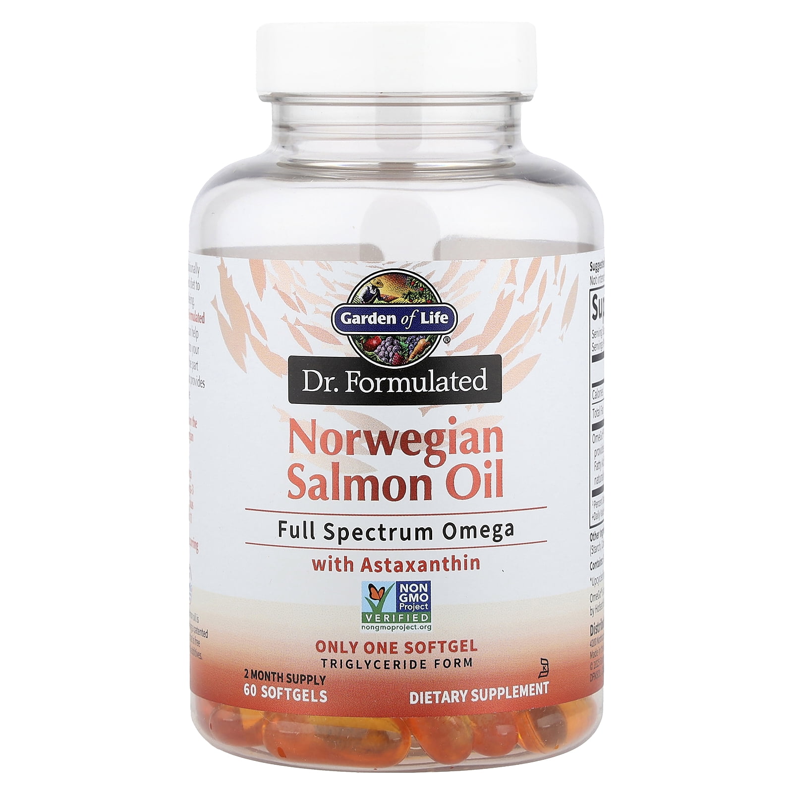 Garden of Life Norwegian Salmon Oil, 60 Softgels (1,000 mg per Softgel)