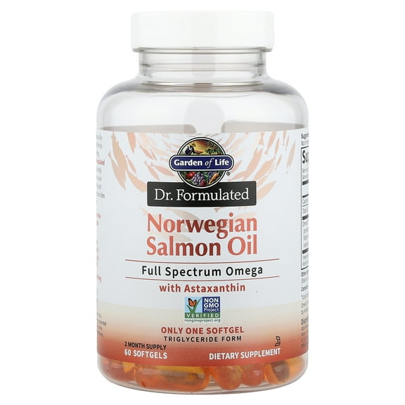 Garden of Life Norwegian Salmon Oil, 60 Softgels (1,000 mg per Softgel)