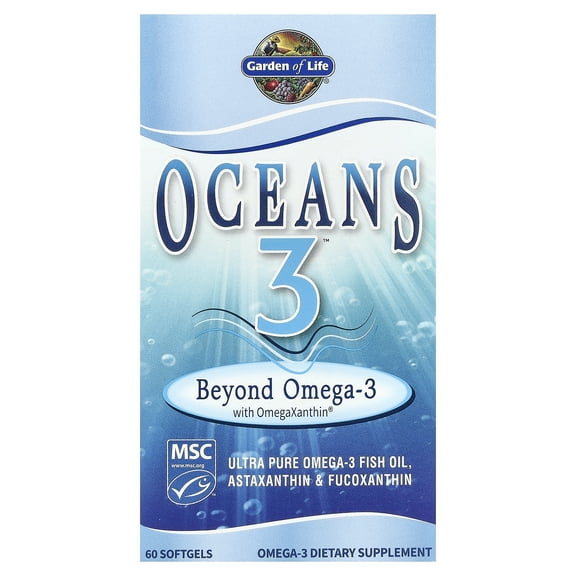 Garden of Life Oceans 3 Beyond Omega-3 Softgels, 60 Ct