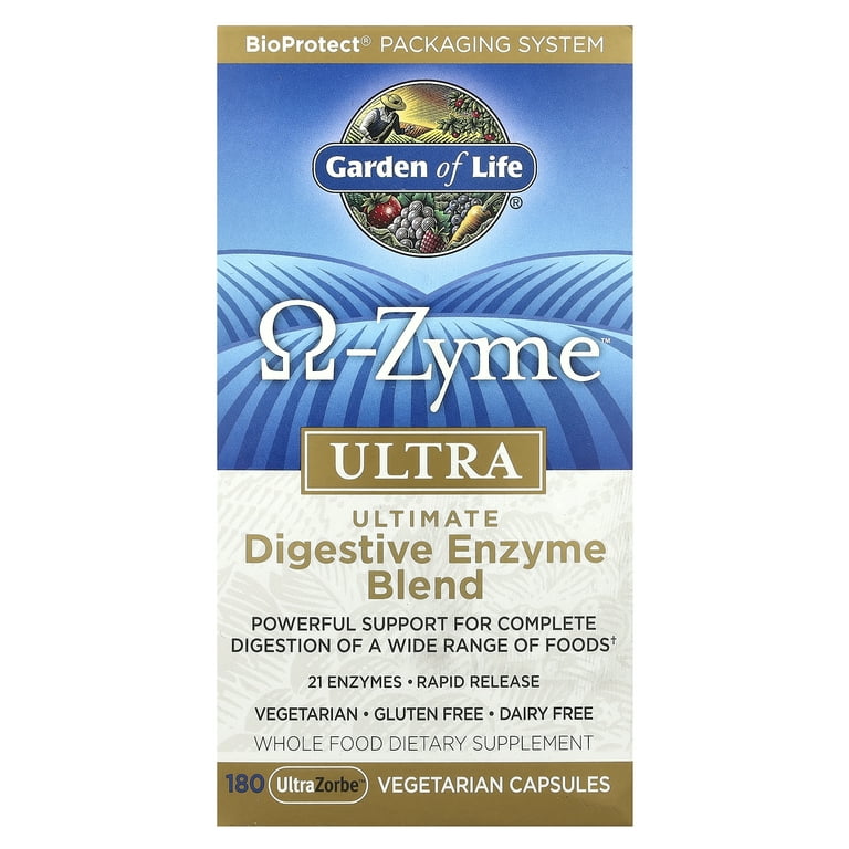 Garden of Life Plant-Based Digestion Support Capsules - Omega-Zyme