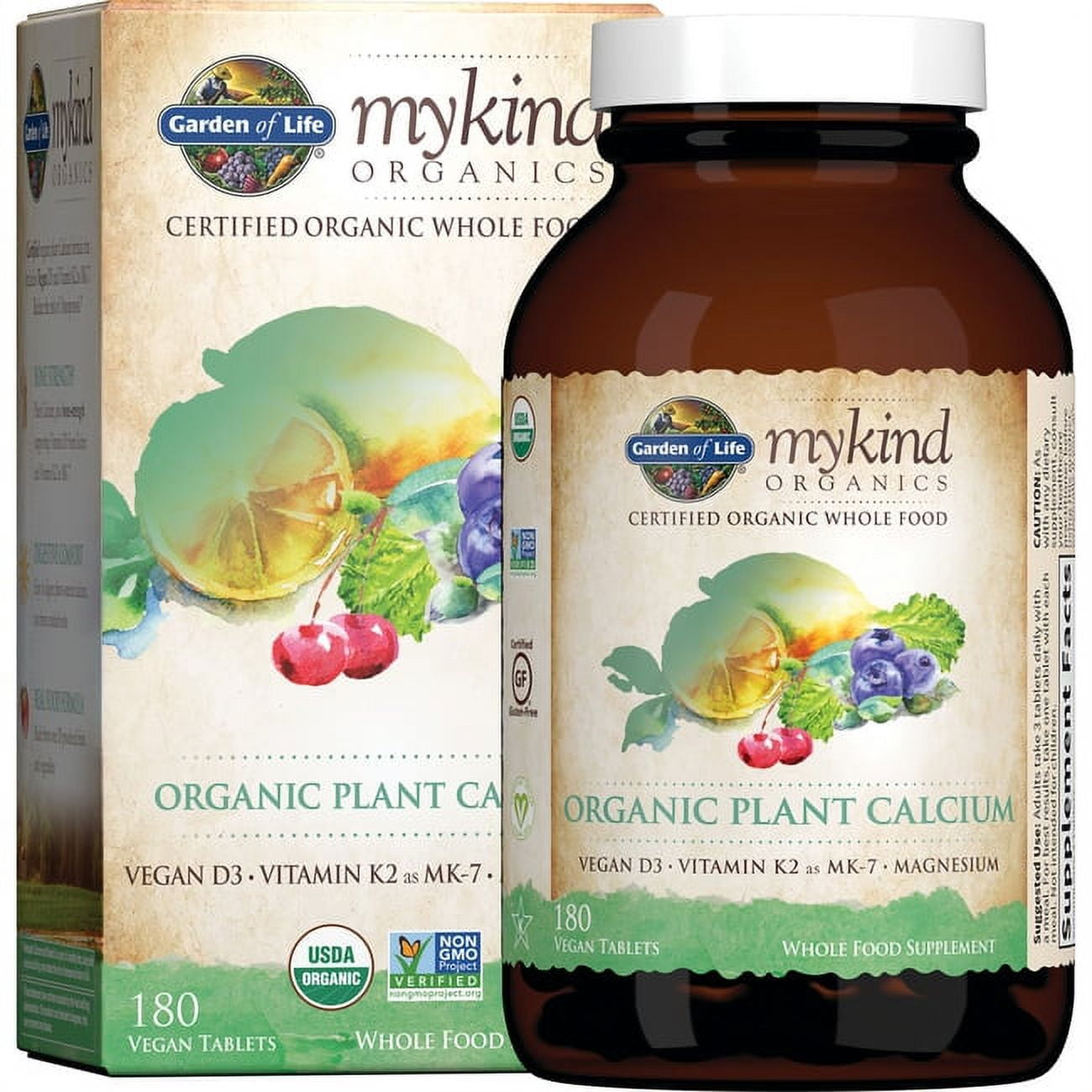 Garden of Life Organic Plant Calcium Tablets, Whole Food, Magnesium