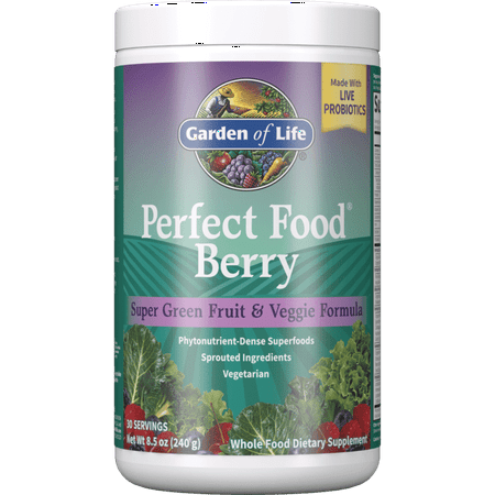 Garden of Life - Perfect Food Super Green Fruit & Veggie Formula Berry - 240 Grams