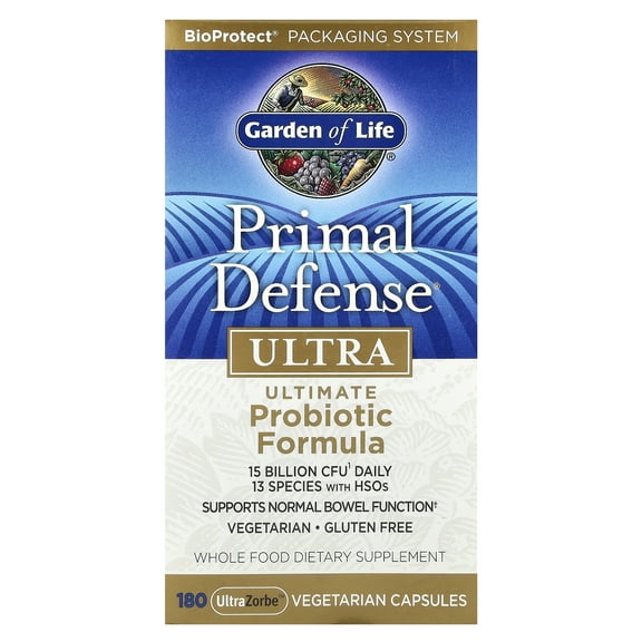 Garden of Life Primal Defense®, Ultra, Ultimate Probiotic Formula, 180 UltraZorbe™ Vegetarian Capsules