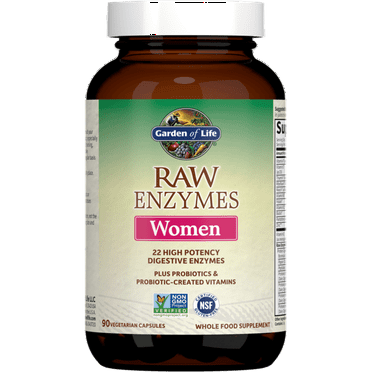 Garden of Life RAW Enzymes Probiotics Capsules for Women, Vegetarian, 90 Ct