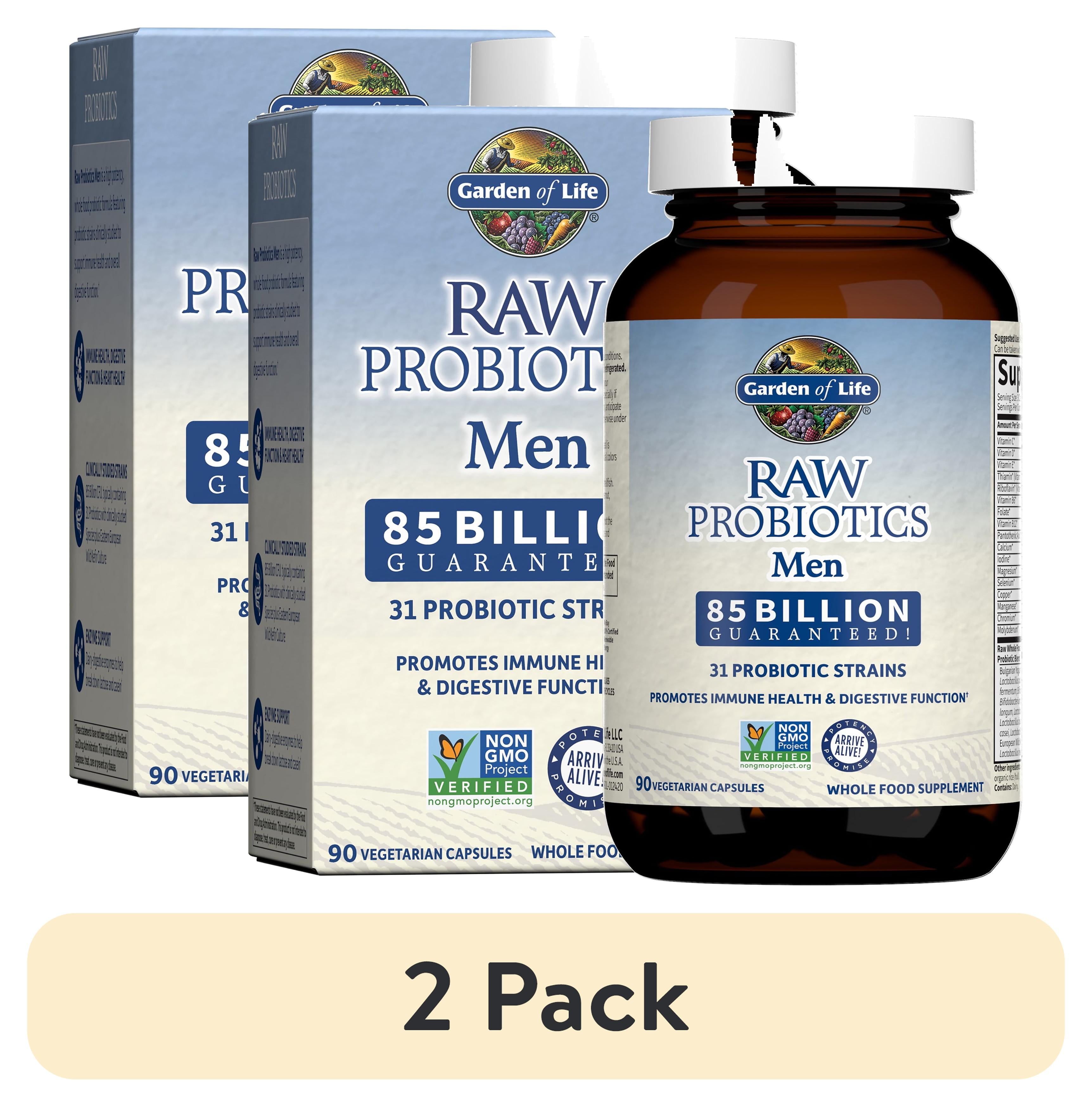 Garden Of Life Raw Probiotics Men (2 pack) Garden of Life - RAW Probiotics Men - 90 Vegetarian Capsules