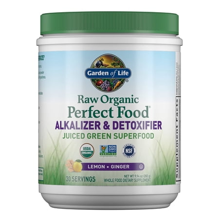 Garden of Life Raw Organic Perfect Food Alkalizer & Detoxifier, Lemon Ginger, 30 Servings