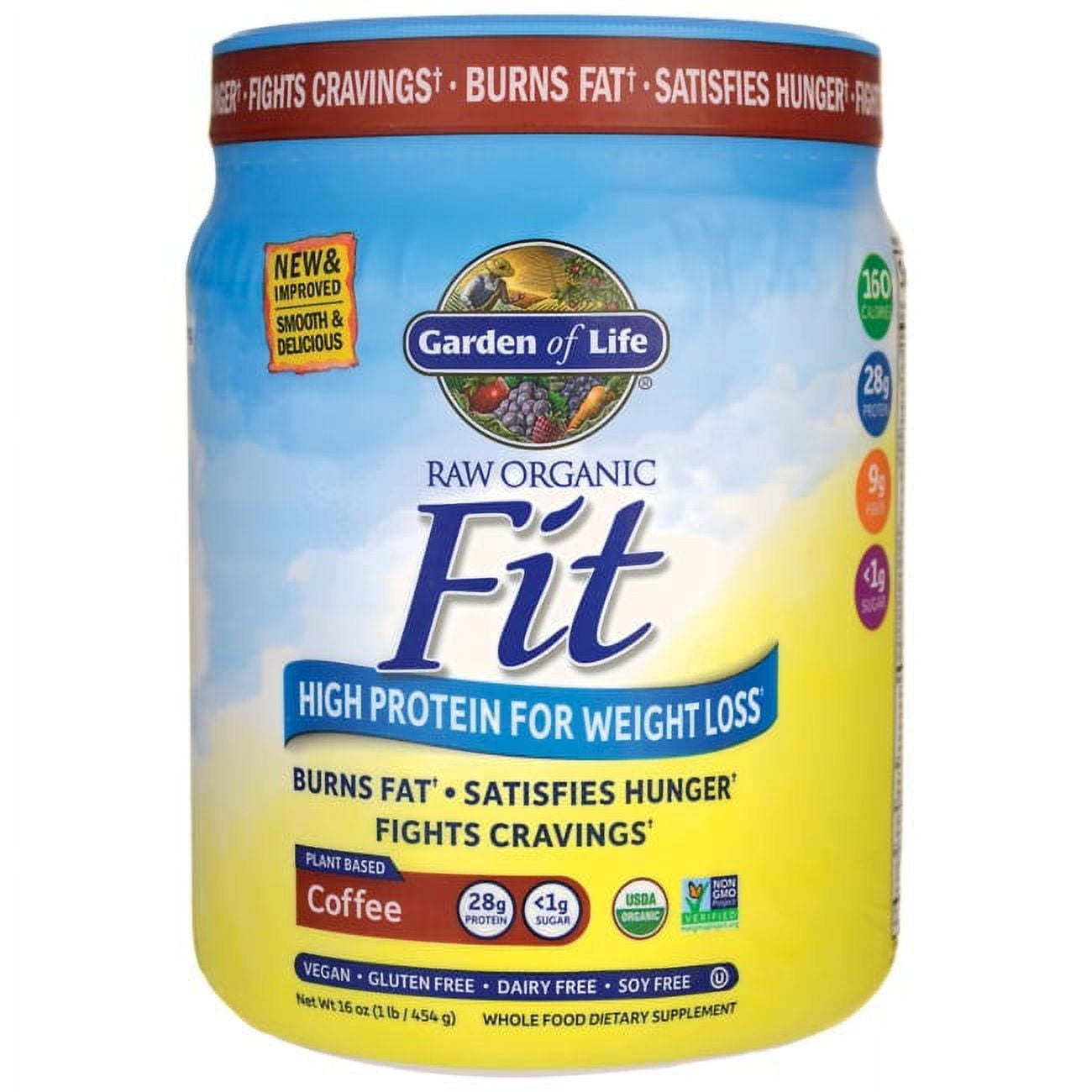 Garden of Life Raw Organic Fit Powder, Coffee, 16 Oz