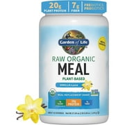 Garden of Life Raw Organic Meal Powder, Vanilla, 20g Protein, 2.1lb, 34.2oz