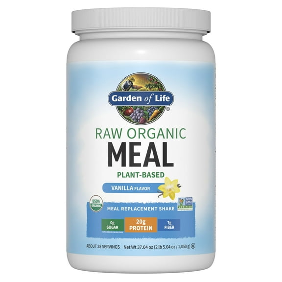 Garden of Life Raw Organic Meal Vanilla 34.2oz (2lb 2oz / 969g) Powder