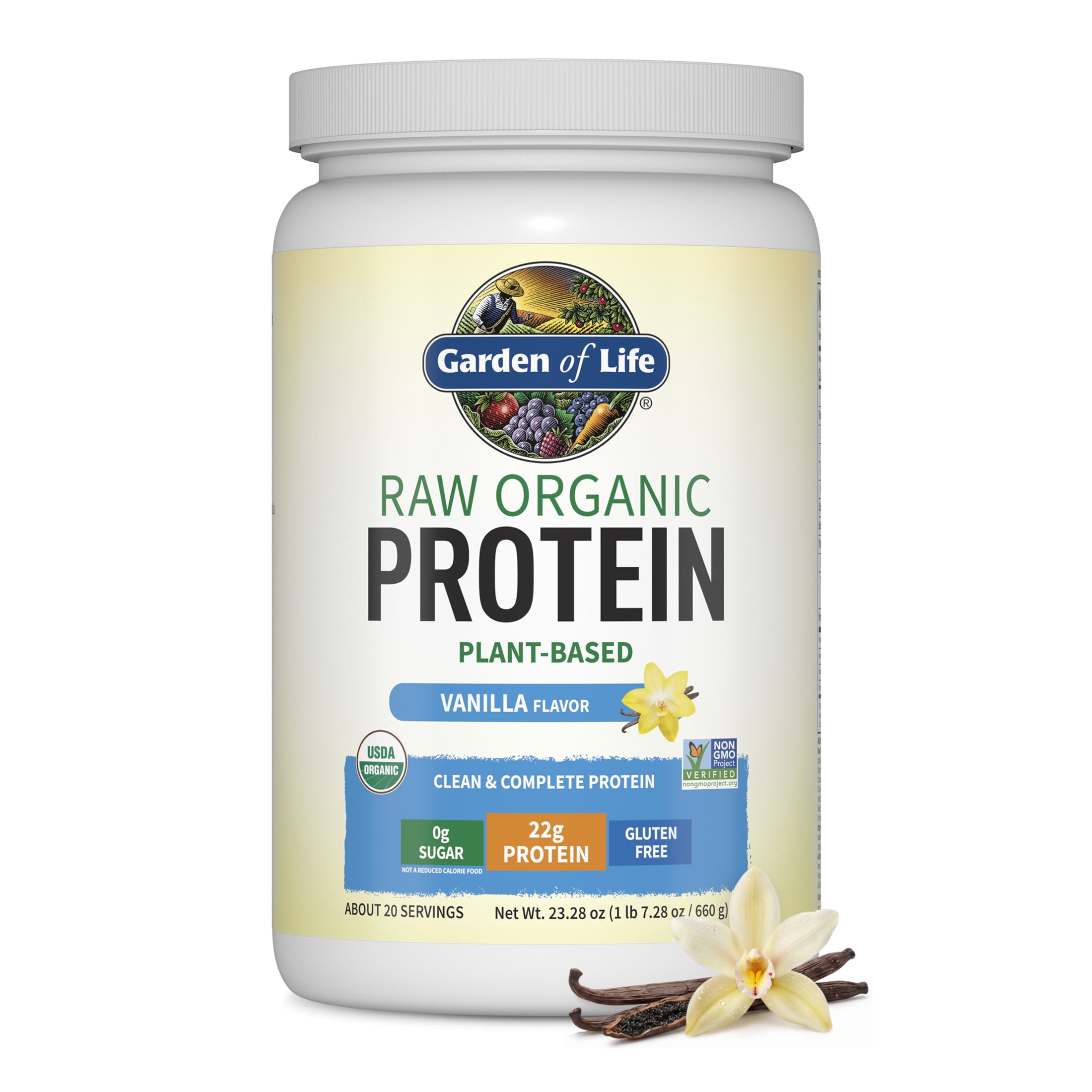 Garden of Life Raw Organic Protein Powder, Vanilla, 20 Servings
