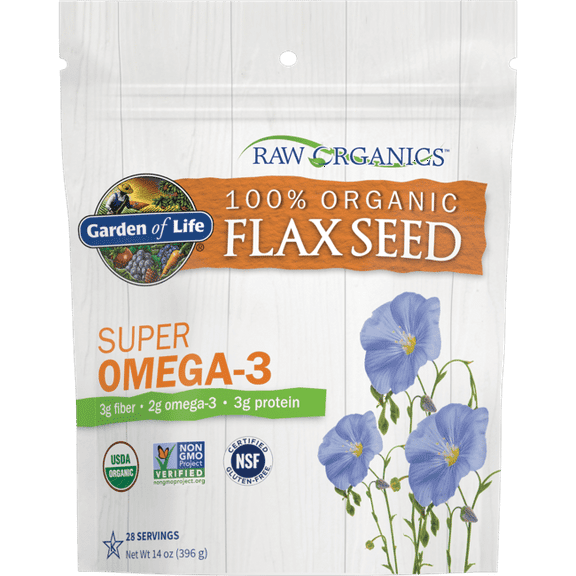 Garden of Life - Real Cold Milled Raw Organic Gluten-Free Golden Flax Seed - 14 oz.