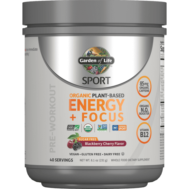 Garden of Life Sport Organic Plant-Based Energy + Focus - Blackberry Cherry