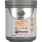 Garden of Life Sport Organic Plant-Based Energy + Focus - Blackberry Cherry