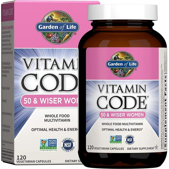 Garden of Life Vitamin Code 50 & Wiser Women 120 Veg Caps