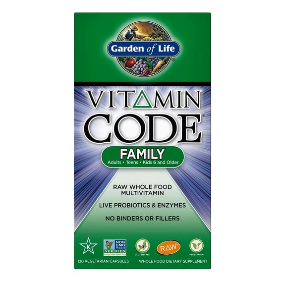 Garden of Life Vitamin Code Family Multivitamin, 120 Vegetarian Capsules