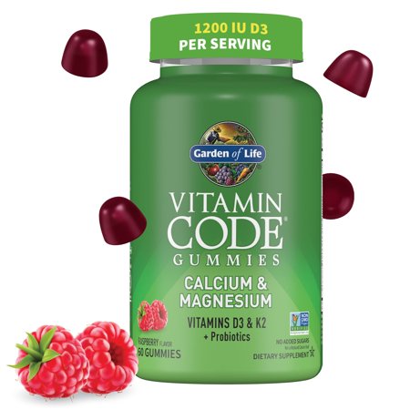 Garden of Life Vitamin Code Gummies Calcium & Magnesium, Raspberry, 60 Gummies