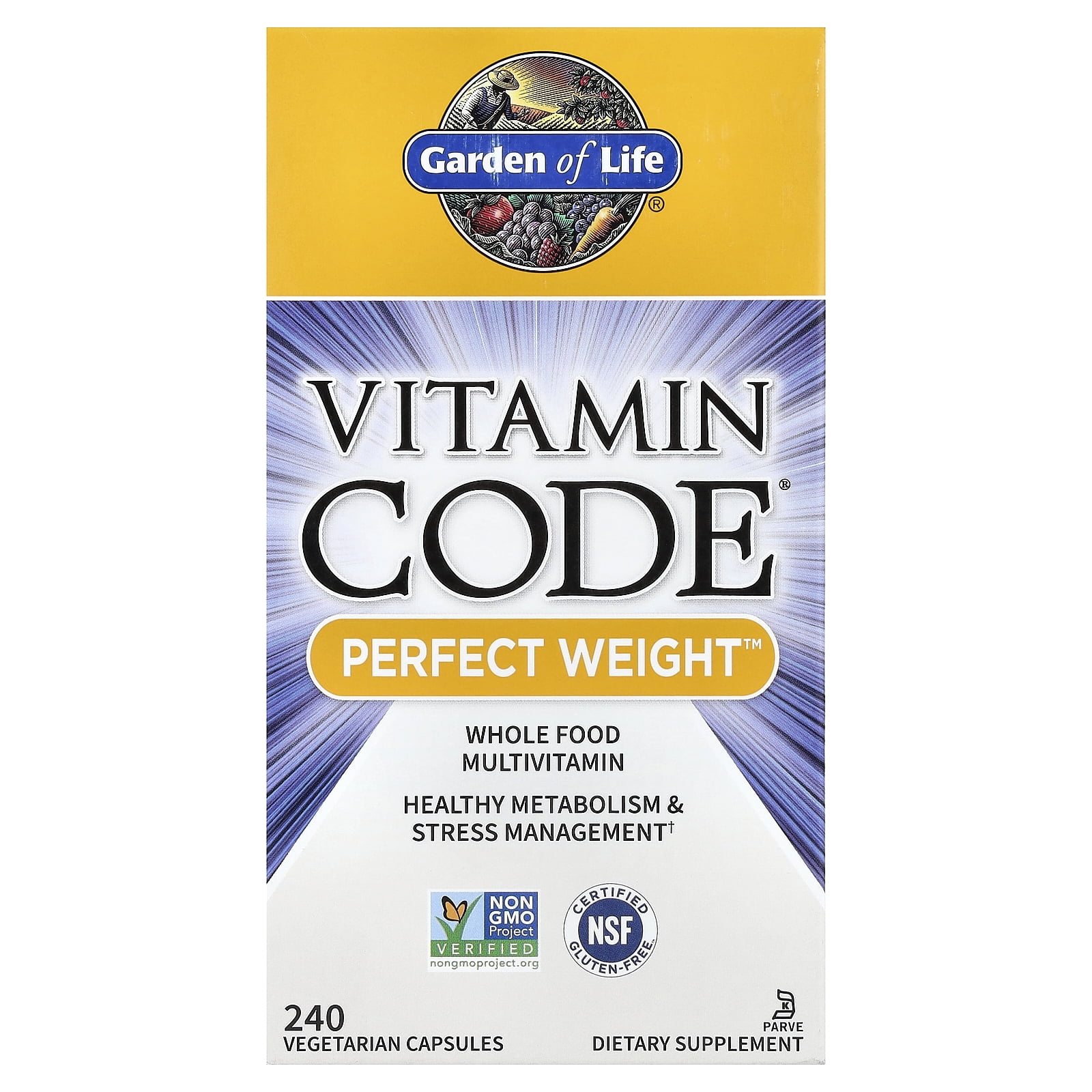 Garden of Life Vitamin Code, Perfect Weight, 240 Vegetarian Capsules